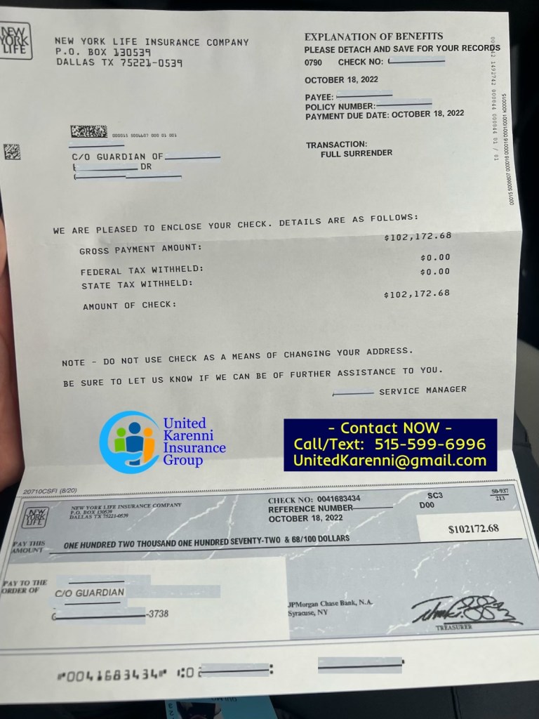 karenni singer phary reh life insurance claim check payout