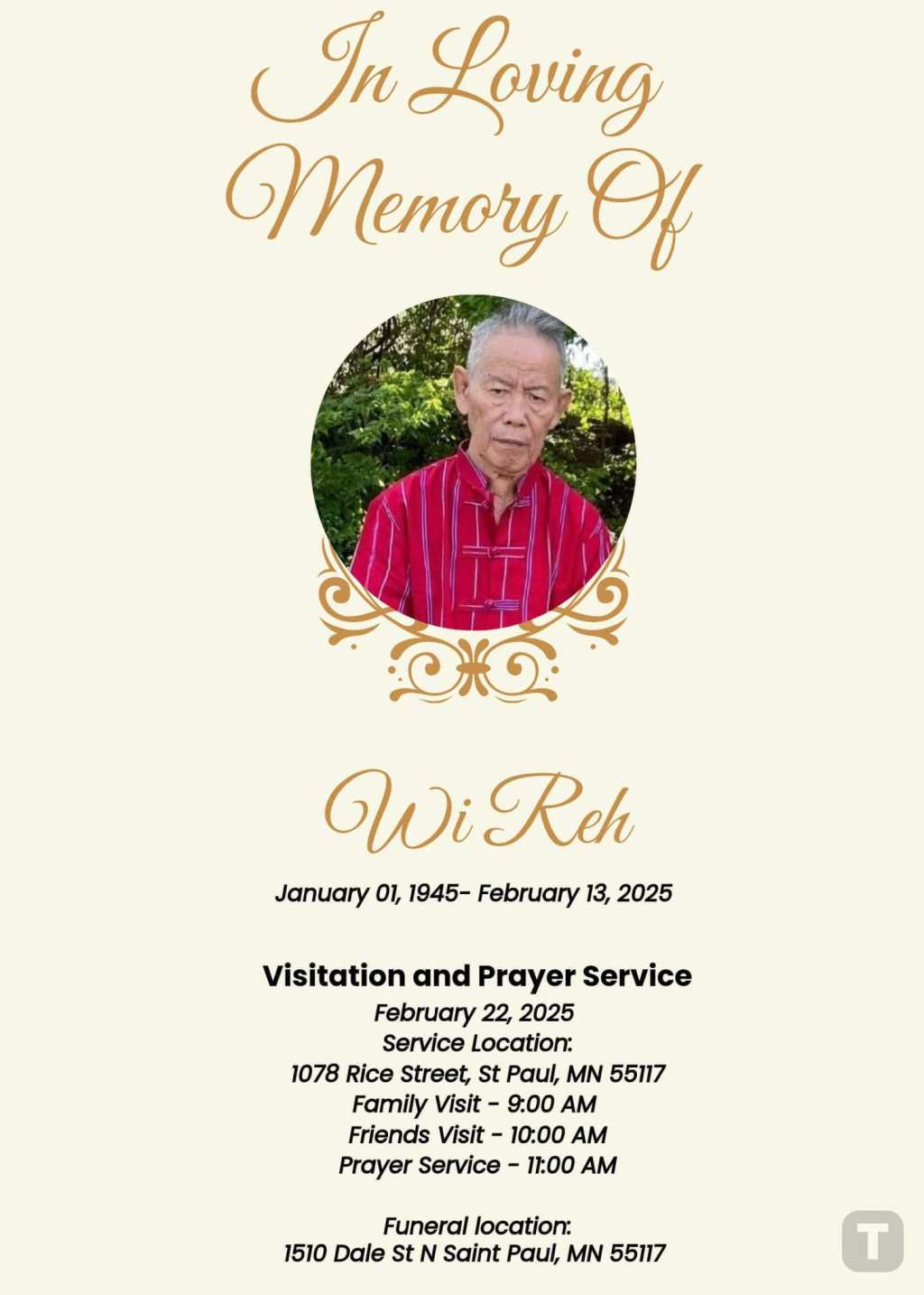 Wi Reh passed&nbsp;away..
